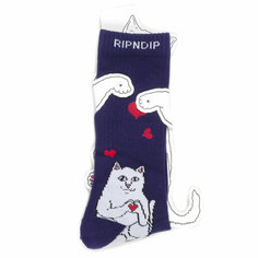 Носки RIPNDIP Носки с котом Nermal Loves - Navy, размер Универсальный, черный, красный, синий
