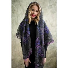 Платок Легендарные Пуховые Платки для женщин,150х150 см, графит