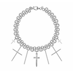 Колье PETITE PERLE, кристалл, длина 36 см, серебристый