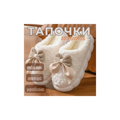 Тапочки бант, размер 36-37, белый Нет бренда