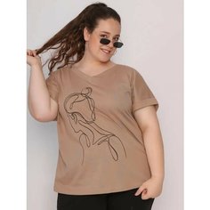 Футболка Fashion Margo, размер 64, светло-коричневый