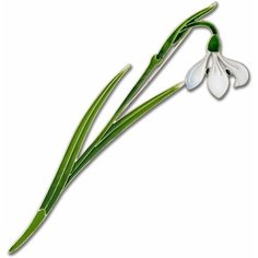 Брошь Русские Самоцветы, серебро, 925 проба, серебрение, эмаль, размер 12.5 см.