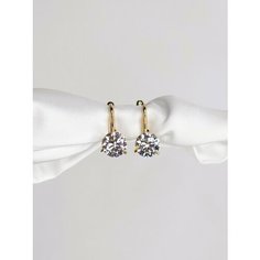 Серьги XUPING JEWELRY, фианит, золотистый