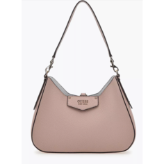 Сумка хобо GUESS, фактура гладкая, бледно-розовый