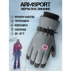Перчатки ARMSPORT Зима-демисезон для мужчин, размер М, серый