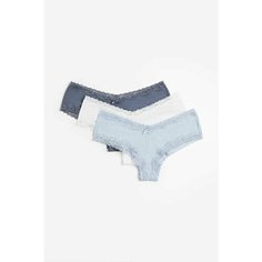 Трусы H&M, комплект из 3 шт., размер L, голубой