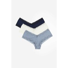 Трусы H&M, комплект из 3 шт., размер L, белый