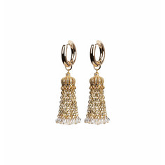 Серьги конго, с подвесками VERUSCHKA JEWELRY, фианит, размер 22 мм, золотистый