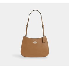 Сумка кросс-боди Coach, фактура зернистая, коричневый
