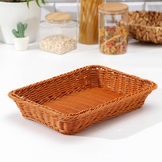 Корзина для продуктов доляна, 35×24,5×7 см, цвет коричневый
