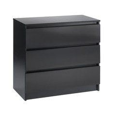 Комод с 3 ящиками мадера, 800х420х775, черный Клик Мебель