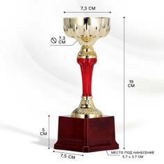 Кубок 133c, наградная фигура, золото, подставка пластик, 19 × 7,5 × 7,3 см. Командор