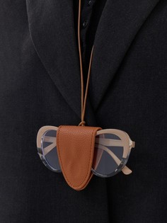 Держатель для очков на шею, шнурок 88 см, 4.5×7 см, коричневый No Brand