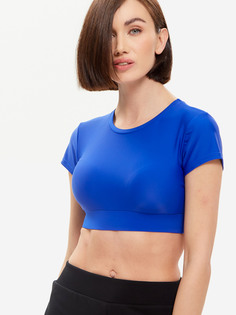 Топ кроп спортивный с рукавом женский Rebelpro, Синий