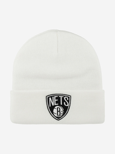Шапка с отворотом MITCHELL NESS EU175-TEAMTALK-WHT Brooklyn Nets NBA (белый), Белый Mitchell&Ness