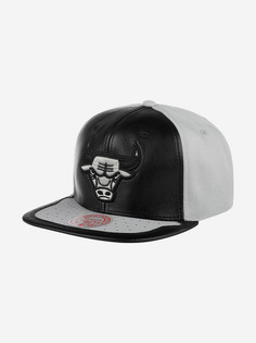 Бейсболка с прямым козырьком MITCHELL NESS 6HSSMM19224-CBUBKGY Chicago Bulls NBA (черный), Черный Mitchell&Ness