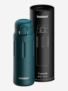 Термокружка ваккумная Capsule 500 мл с закрытой питьевой системой, темно-бирюзовый, Синий Bobber
