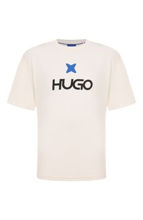 Хлопковая футболка HUGO Blue