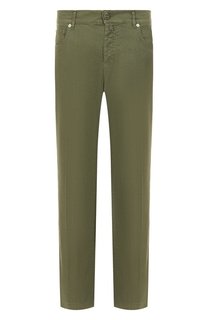 Брюки изо льна и хлопка Kiton