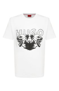 Хлопковая футболка HUGO