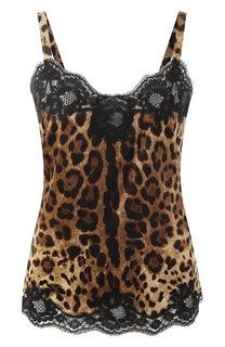 Топ из шелка и хлопка Dolce & Gabbana
