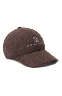 Бейсболка изо льна и шерсти Brunello Cucinelli