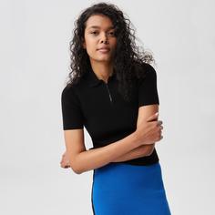Женская вязаная рубашка-поло Lacoste на молнии