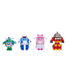 Игровой набор из 4 трансформеров мини Robocar Poli