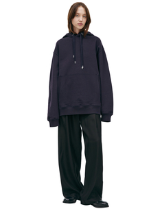 Темно-синее худи с двойным шнурком Dries Van Noten