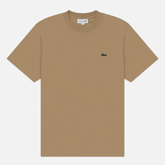 Мужская футболка Lacoste Classic Fit Embroidered Crocodile, цвет бежевый, размер L