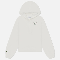 Женская толстовка Lacoste Logo Fleece Hoodie, цвет белый, размер 40
