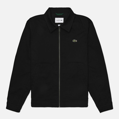 Мужская куртка ветровка Lacoste Water-Repellent Cotton, цвет чёрный, размер 48