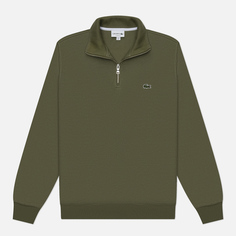 Мужская толстовка Lacoste Zippered Stand-Up Collor Cotton, цвет оливковый, размер XL