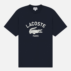 Мужская футболка Lacoste Cotton Signature Print, цвет синий, размер L
