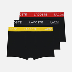 Комплект мужских трусов Lacoste Underwear 3-Pack Stretch Cotton Trunks, цвет чёрный, размер L