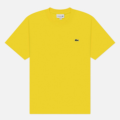 Мужская футболка Lacoste Classic Fit Embroidered Crocodile, цвет жёлтый, размер S