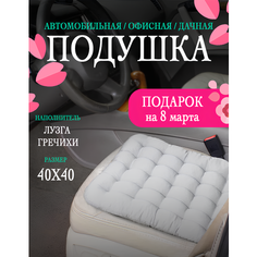 Автомобильная ортопедическая подушка на сиденье с лузгой гречихи 40x40 см, массажная для водителя и пассажира, сер Bio Line