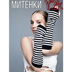 Митенки для девочек и женщин, размер one size, белый/черный Style Store