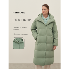 Куртка FINN FLARE Пуховик удлиненный, размер L, серо-зеленый
