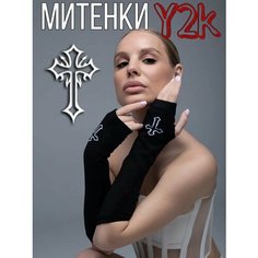 Митенки для девочек и женщин, размер one size, белый, черный Style Store