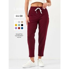 Брюки спортивные Laina Коллекция укороченных брюк, размер 56, бордовый