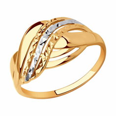 Кольцо Diamant online, красное золото, 585 проба, размер 19, ширина 11 мм