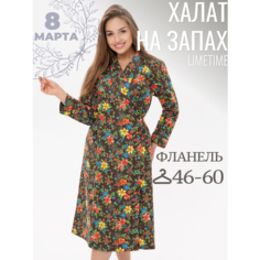 Халат ЛайМ, размер 56, коричневый