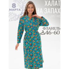 Халат ЛайМ, размер 58, бирюзовый