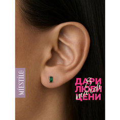 Серьги пусеты MIESTILO, серебро, 925 проба, родирование, фианит, размер 7 мм, , серебристый