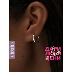Серьги конго MIESTILO, серебро, 925 проба, родирование, размер 12 мм, , серебристый