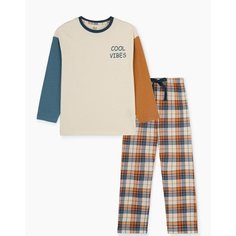 Пижама Gloria Jeans, размер 12-24мес/86-92, бежевый/разноцветный