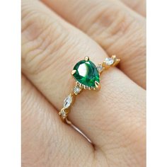 Кольцо XUPING JEWELRY, фианит, искусственный камень, размер 19, золотой