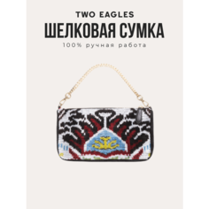 Сумка кросс-боди TWO EAGLES, фактура бархатистая, бежевый, черный, белый, желтый, красный, зеленый
