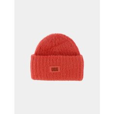 Шапка бини UGG Chunky Plush Cuff Beanie для женщин, размер OneSize, красный